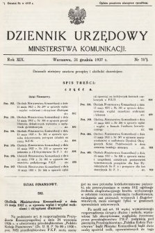 Dziennik Urzędowy Ministerstwa Komunikacji. 1937, nr 69
