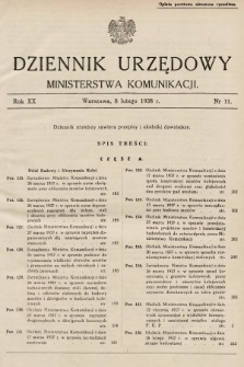 Dziennik Urzędowy Ministerstwa Komunikacji. 1938, nr 11