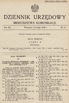 Dziennik Urzędowy Ministerstwa Komunikacji. 1938, nr 15