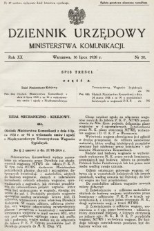 Dziennik Urzędowy Ministerstwa Komunikacji. 1938, nr 50
