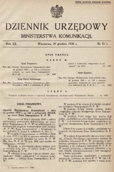 Dziennik Urzędowy Ministerstwa Komunikacji. 1938, nr 75