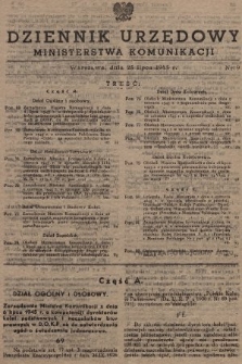 Dziennik Urzędowy Ministerstwa Komunikacji. 1945, nr 9