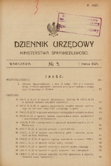 Dziennik Urzędowy Ministerstwa Sprawiedliwości. 1925, nr 5