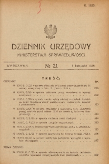 Dziennik Urzędowy Ministerstwa Sprawiedliwości. 1925, nr 21