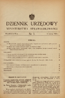 Dziennik Urzędowy Ministerstwa Sprawiedliwości. 1938, nr 3