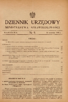 Dziennik Urzędowy Ministerstwa Sprawiedliwości. 1938, nr 9