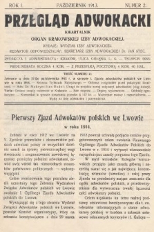Przegląd Adwokacki : organ Krakowskiej Izby Adwokackiej. 1913, nr 2