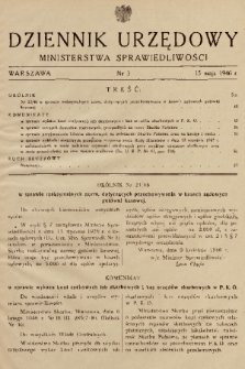 Dziennik Urzędowy Ministerstwa Sprawiedliwości. 1946, nr 3