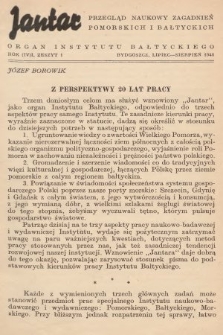 Jantar : przegląd naukowy zagadnień pomorskich i bałtyckich : organ Instytutu Bałtyckiego. 1946, nr 1