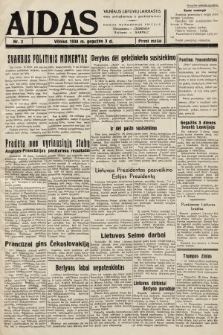 Aidas : vilniaus lietuvių laikraštis eina antradieniais ir penktadieniais : duoda nemokamus priedus ūkininkams-„ūkininką, Vaikams-”Varpelį. 1938, nr 2