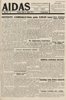 Aidas : vilniaus lietuvių laikraštis eina antradieniais ir penktadieniais : duoda nemokamus priedus ūkininkams-„ūkininką, Vaikams-”Varpelį. 1938, nr 25