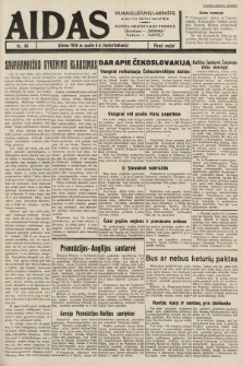 Aidas : vilniaus lietuvių laikraštis eina tris kartus savaitėje : duoda nemokamus priedus ūkininkams-„ūkininką”, Vaikams-„Varpelį”. 1938, nr 46