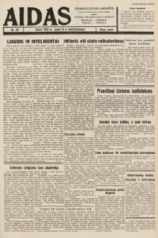 Aidas : vilniaus lietuvių laikraštis eina tris kartus savaitėje : duoda nemokamus priedus ūkininkams-„ūkininką”, Vaikams-„Varpelį”. 1938, nr 49