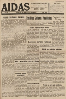 Aidas : vilniaus lietuvių laikraštis eina tris kartus savaitėje : duoda nemokamus priedus ūkininkams-„ūkininką”, Vaikams-„Varpelį”. 1938, nr 63