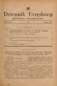 Dziennik Urzędowy Ministerstwa Sprawiedliwości. 1947, nr 3