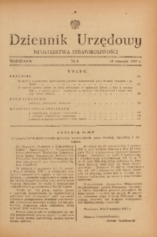 Dziennik Urzędowy Ministerstwa Sprawiedliwości. 1947, nr 8