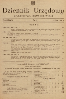 Dziennik Urzędowy Ministerstwa Sprawiedliwości. 1948, nr 2