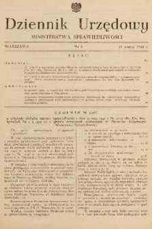Dziennik Urzędowy Ministerstwa Sprawiedliwości. 1948, nr 3