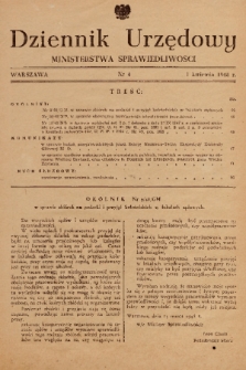Dziennik Urzędowy Ministerstwa Sprawiedliwości. 1948, nr 4
