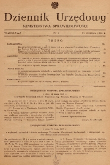 Dziennik Urzędowy Ministerstwa Sprawiedliwości. 1948, nr 7