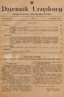 Dziennik Urzędowy Ministerstwa Sprawiedliwości. 1948, nr 13