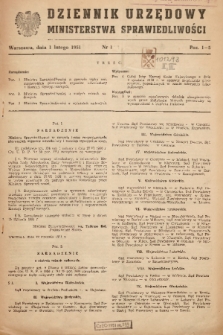 Dziennik Urzędowy Ministerstwa Sprawiedliwości. 1951, nr 1