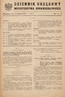 Dziennik Urzędowy Ministerstwa Sprawiedliwości. 1951, nr 5
