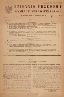 Dziennik Urzędowy Ministerstwa Sprawiedliwości. 1952, nr 1 (Tylko do użytku służbowego)