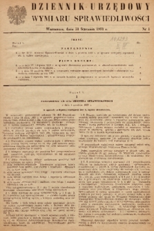Dziennik Urzędowy Wymiaru Sprawiedliwości. 1953, nr 1
