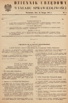 Dziennik Urzędowy Wymiaru Sprawiedliwości. 1953, nr 2