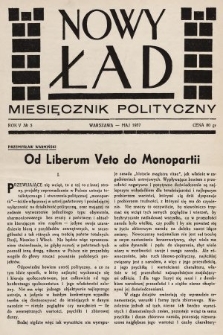 Nowy Ład : miesięcznik polityczny. 1937, nr 5