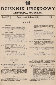 Dziennik Urzędowy Ministerstwa Komunikacji. 1948, nr 2