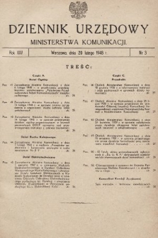 Dziennik Urzędowy Ministerstwa Komunikacji. 1948, nr 3