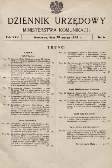 Dziennik Urzędowy Ministerstwa Komunikacji. 1948, nr 6