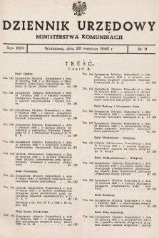 Dziennik Urzędowy Ministerstwa Komunikacji. 1948, nr 9