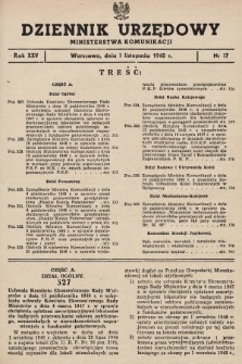 Dziennik Urzędowy Ministerstwa Komunikacji. 1948, nr 17
