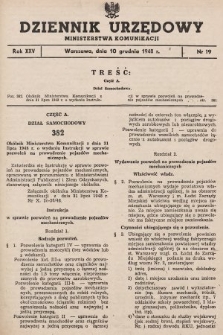 Dziennik Urzędowy Ministerstwa Komunikacji. 1948, nr 19