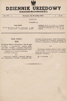 Dziennik Urzędowy Ministerstwa Komunikacji. 1948, nr 22