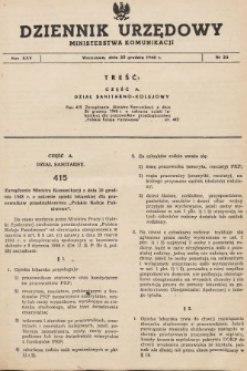 Dziennik Urzędowy Ministerstwa Komunikacji. 1948, nr 23
