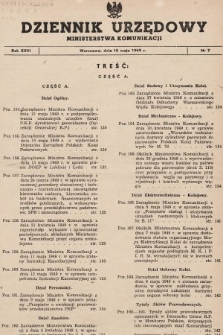 Dziennik Urzędowy Ministerstwa Komunikacji. 1949, nr 7
