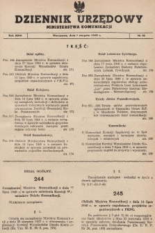 Dziennik Urzędowy Ministerstwa Komunikacji. 1949, nr 10