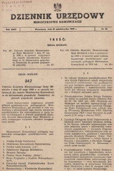 Dziennik Urzędowy Ministerstwa Komunikacji. 1949, nr 13