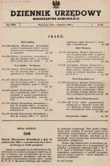 Dziennik Urzędowy Ministerstwa Komunikacji. 1949, nr 14