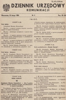 Dziennik Urzędowy Komunikacji. 1951, nr 2