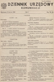 Dziennik Urzędowy Komunikacji. 1951, nr 4