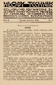 Młody Technik : czasopismo poświęcone zajęciom praktycznym młodzieży szkolnej. 1933, nr 8
