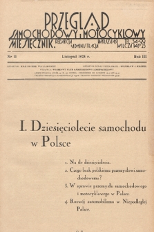 Przegląd Samochodowy i Motocyklowy. 1928, nr 11