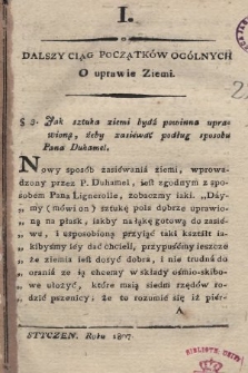 Dziennik Gospodarski Krakowski. 1807, T. 2, nr 1