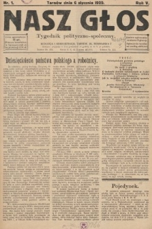 Nasz Głos : tygodnik polityczno-społeczny. 1929, nr 1