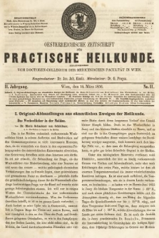 Oesterreichische Zeitschrift für Practische Heikunde. 1856, nr 11
